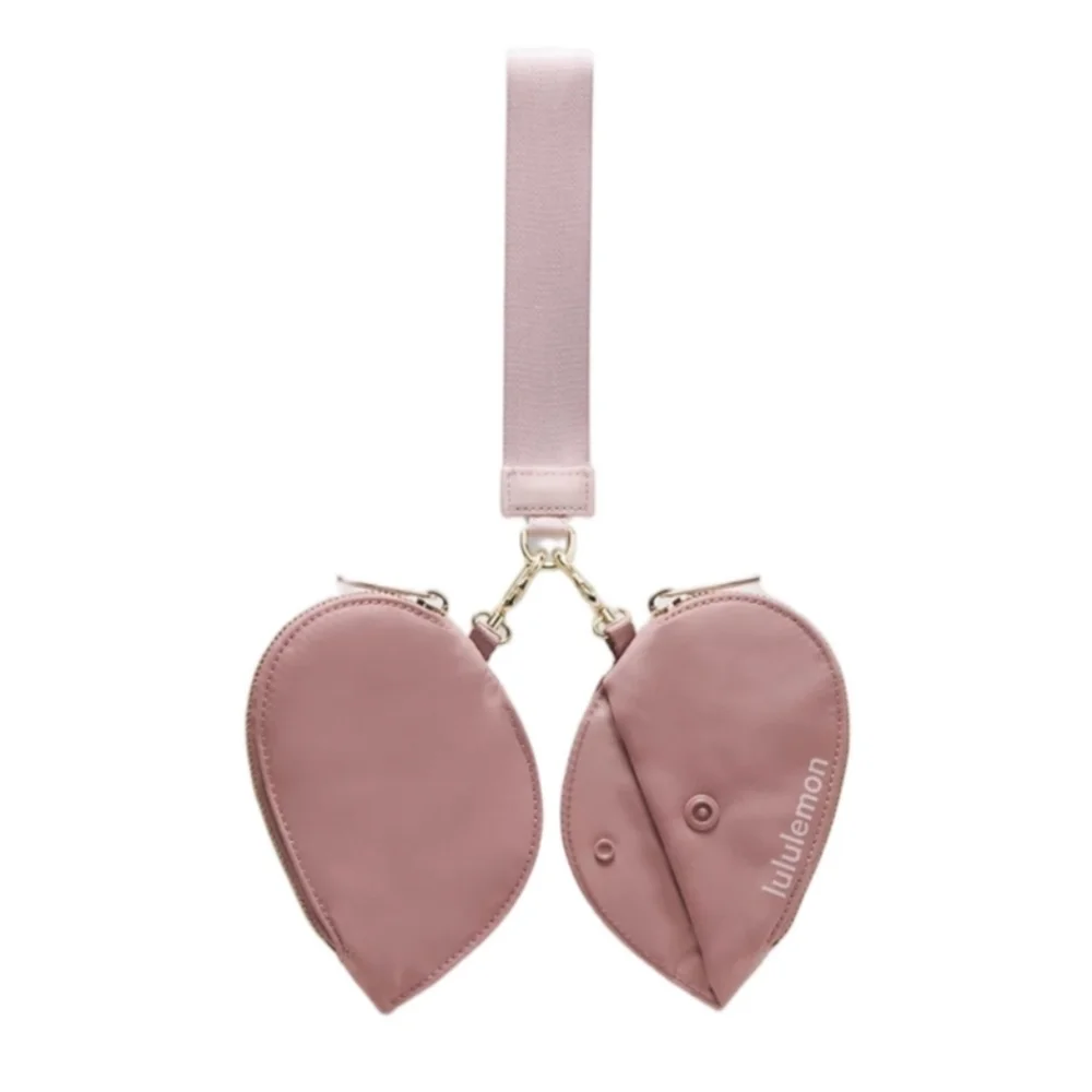 Lululemon Heart Spiced Chai Pink Haze & Gold Dual Pouch Wristlet LIMITED EDITION - Picture 2 of 6